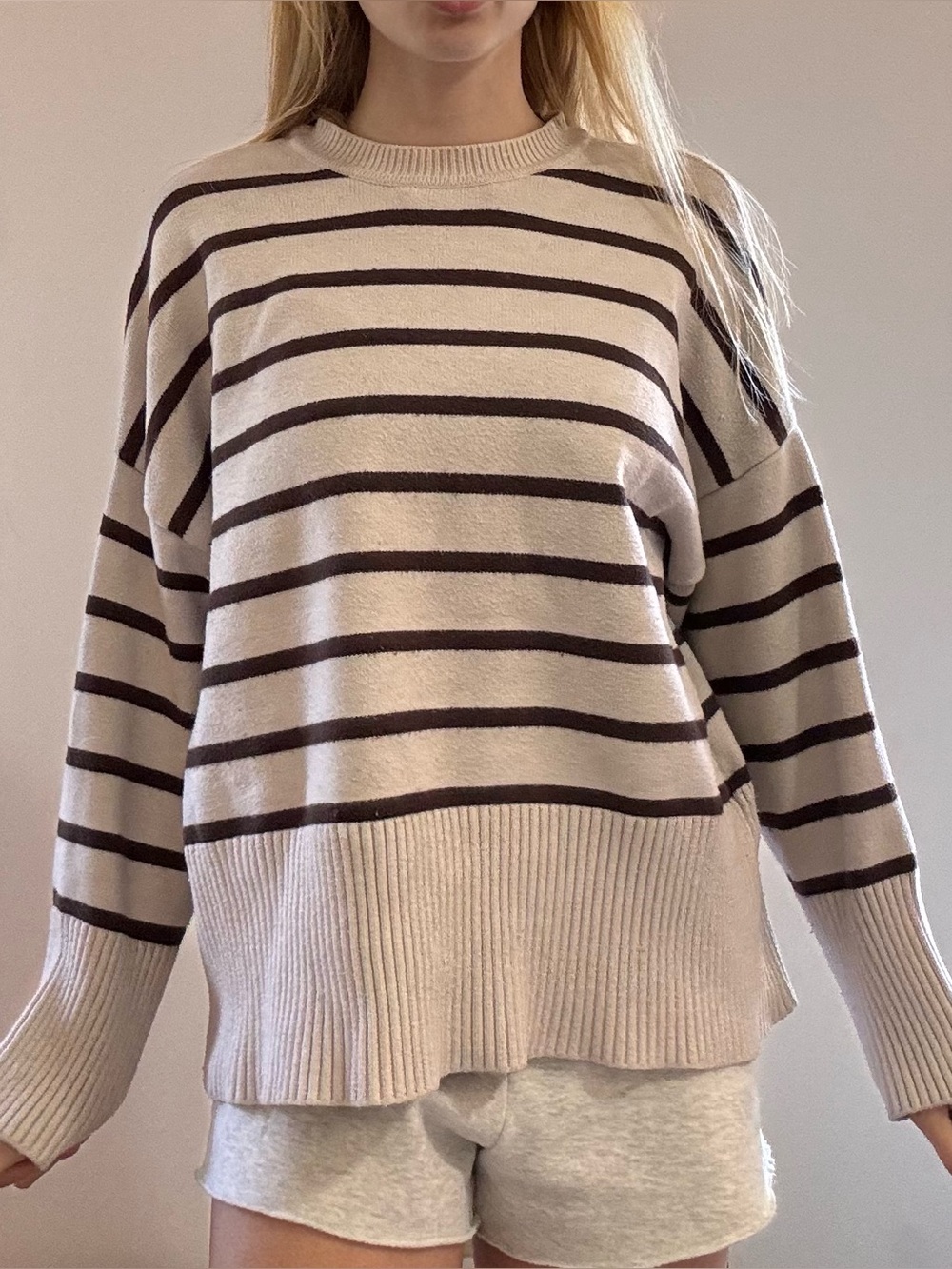 Kendall & Kylie Striped Brown Sweater